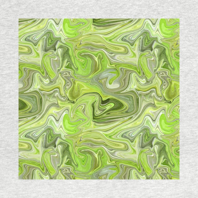 Lime Green Silk Marble - Digital Liquid Paint by GenAumonier